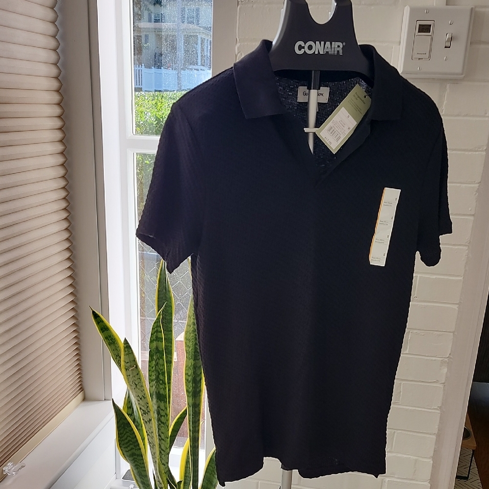 Black V Neck Polo, Small